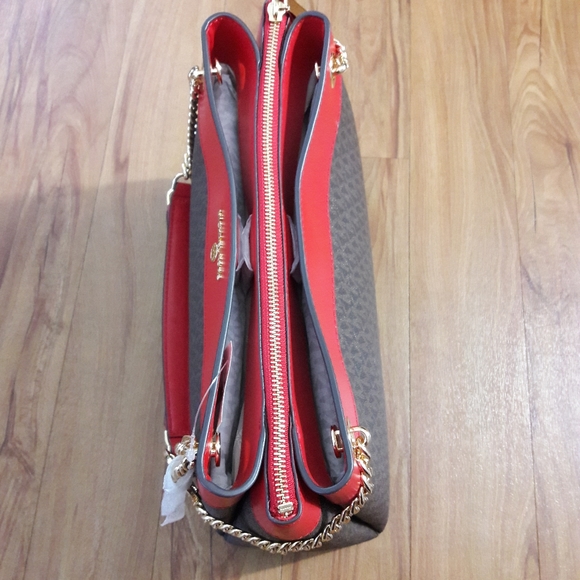 Michael Kors Susan Brown & Red Shoulder Bag - Picture 6 of 16